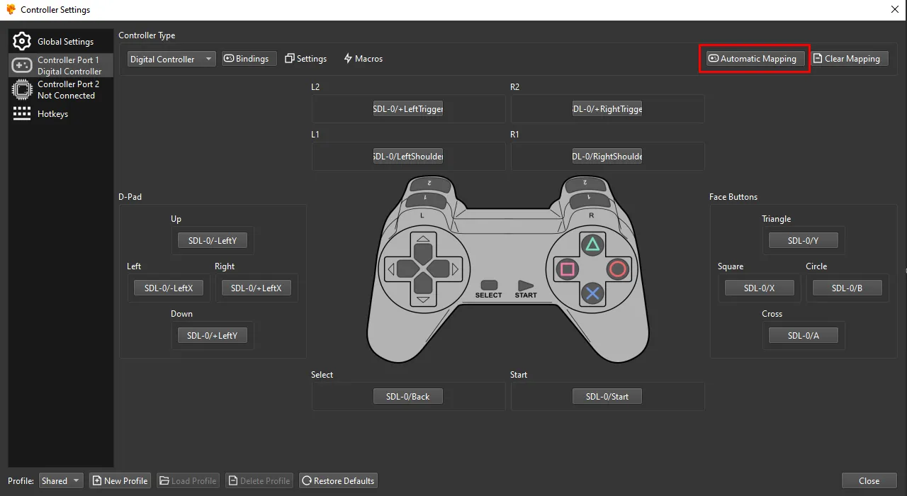 Configuración Inputs DuckStation en Arkadyzja